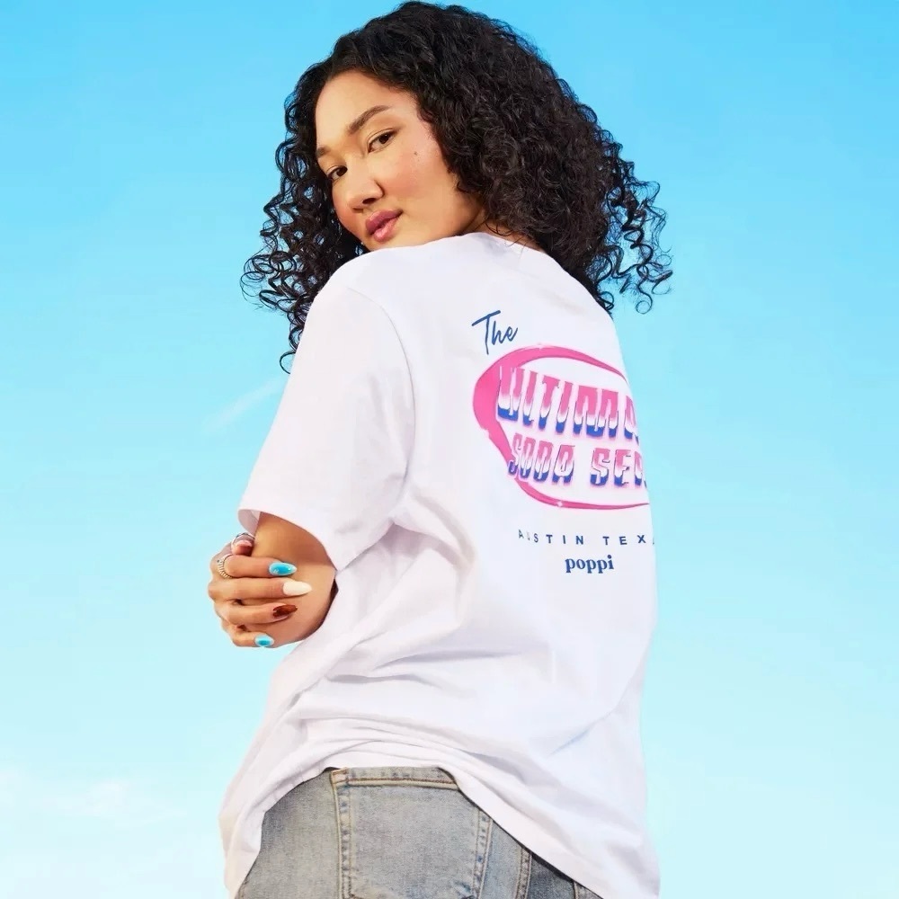 Poppi x Target “The Ultimate Soda Serve” Graphic Tee | Size M | NWT